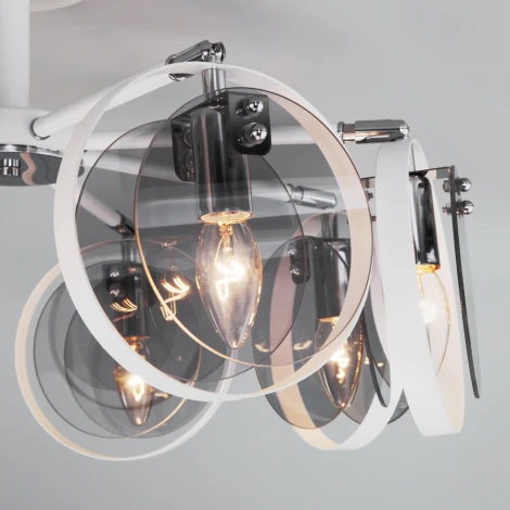 Потолочная люстра на штанге Eurosvet Gallo 70121/8 белый (220V, кольцо)