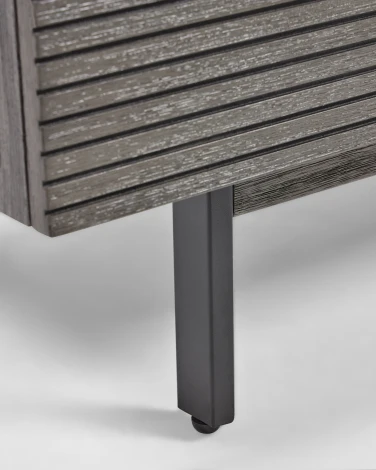 Тумба под телевизор La Forma (ex Julia Grup) Indiann (Черный,Серый/ Шпон,МДФ,Дерево,Акация)