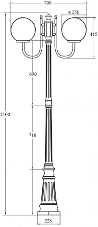 Наземный фонарь IP44 Oasis Light GLOBO S 88209SA/10 Bl в форме шара (220V, фонарь, шар)
