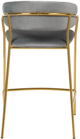Комплект из 2-х стульев Bradexhome полубарных Turin серый с золотыми ножками