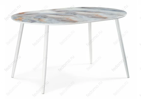 Стеклянный стол Woodville Кловис кианит / белый 474328