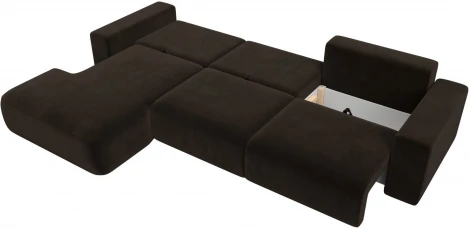 Диван угловой Лига-036 НПБ Классик Лонг левый угол (Коричневый/Микровельвет) Лига Диванов арт.121383L