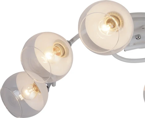 Потолочная люстра на штанге Escada Valley 539/6 6х60Вт E27, металл/стекло, белый/хром (220V, шарики)