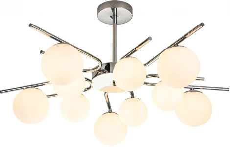 Потолочная люстра на штанге Escada Sphere 642/10P Silver (220V, шарики)