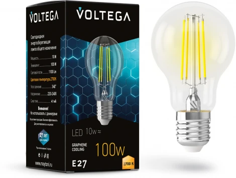 Светодиодная лампа A60 10W 2700K E27 Voltega General purpose bulb 7227