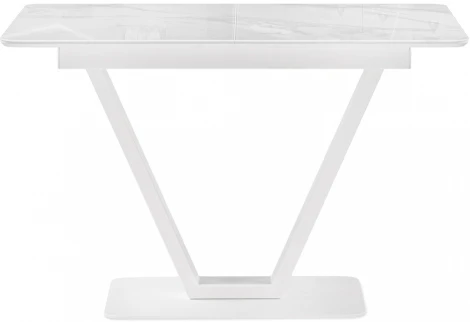 Стол на тумбе Woodville Бугун 120х80х77 белый мрамор / белый 532391