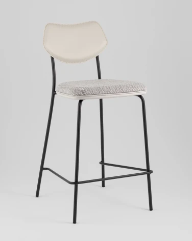 Стул полубарный Casey серый с серой экокожей Stool Group арт.УТ000039577