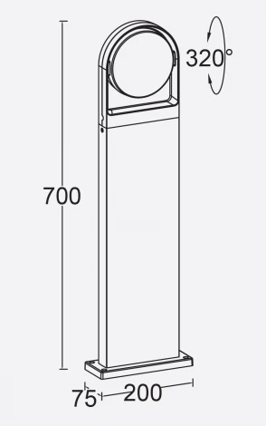 Наземный светильник светодиодный Oasis Light BRISBANE LED W1963-700-3K Gr