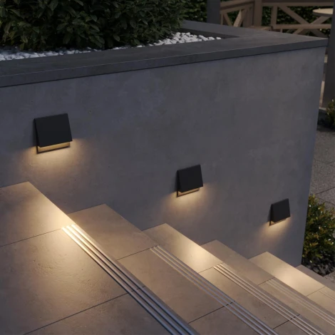 Подсветки для лестниц и ступеней светодиодная Novotech Scala 359723 черный с переключателем цв. температуры IP65 LED 3W 100-240V 2700К\3200К\4000К