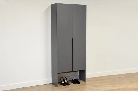 Шкаф двухдверный L800 Баско Mebelson (ЛДСП/Графит) арт.173778,2125