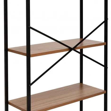 Стеллаж Leset Стилвуд 24 широкий, 4 полки 4687207095570 Металл, Черный