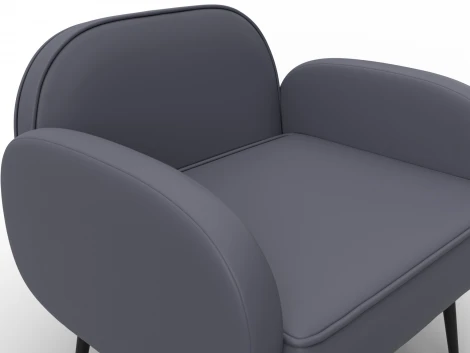 Кресло Лига-086 (Фанера/Металл/Экокожа/Серый) Лига Диванов 132435