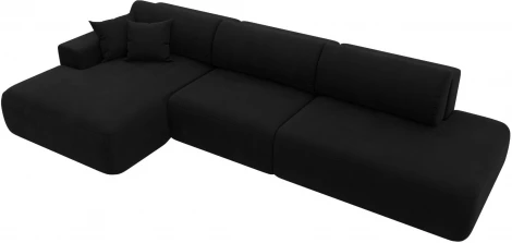 Диван угловой Лига-036 НПБ Модерн Лонг левый угол (Черный/Микровельвет) Лига Диванов арт.121416L