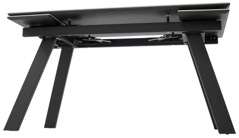 Стол МОРИС-2 140 цвет БЕЛЫЙ МРАМОР АКТИВНЫЙ, керамика / Черный каркас M-City 64593