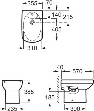 Биде напольное Roca Dama Senso 357514000