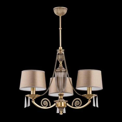 Потолочная люстра на штанге Kutek Monza MON-ZW-3(P/A) (220V, хрусталь Asfour)