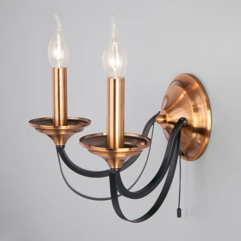 Бра Eurosvet Lazzaro 60098/2 черный (220V, выключатель, свеча)