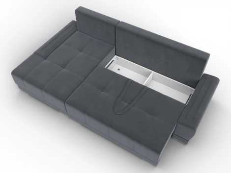 Диван угловой Лига-119 угол левый (ДСП,Брус,Фанера,ЛДС,Велюр/Серый) Лига Диванов 137092L