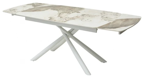 Стол RIVOLI 140 GLOSS LUXURY PANDORA SINTERED STONE/ WHITE