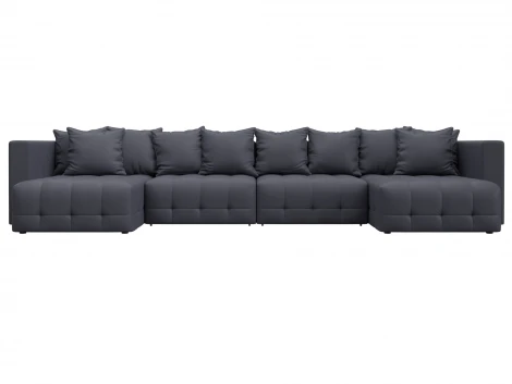 Диван П-образный Лига-052 НПБ Лонг (ЛДСП,Брус,Фанера/Пластик/Экокожа/Серый) Лига Диванов 129921