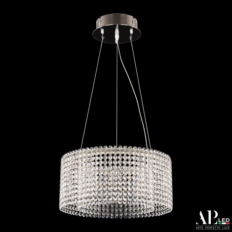 Подвесная люстра светодиодная APL LED Sicilia SH02.40.A.Ni.4000 (220V, хрусталь, на тросе)