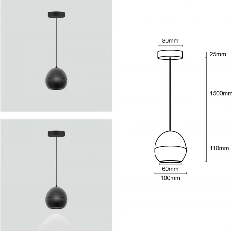 Подвесной светодиодный светильник Ayleen Fiberli Ayleen 12110401 (220V, на проводе, круглые)