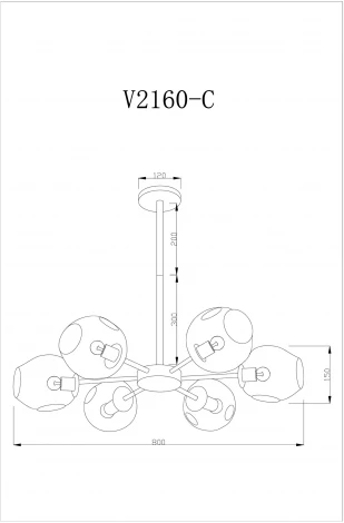 Люстра потолочная на штанге V2160-C Simba 6*E27*60W