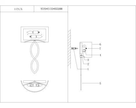 Настенный светильник Newport 1120 1121/A без абажуров