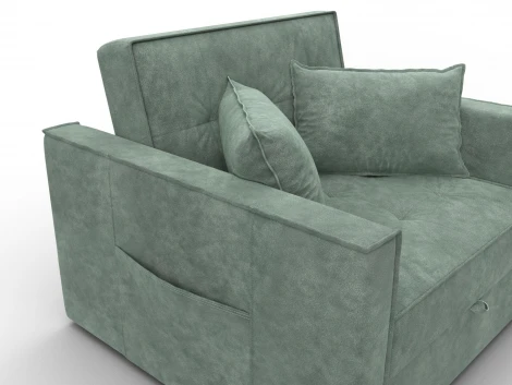 Кресло-кровать Лига-104 (80) (ЛДСП,Брус,Фанера,Велюр/Зеленый) Лига Диванов 134849
