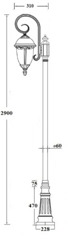 Наземный фонарь Oasis Light St.LOUIS L 89110L/18/B1 Bl мат/тр