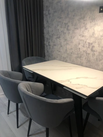 Стол обеденный Сальери Hesby Керамика,МДФ/Белый мрамор арт.HSBM_Saljeri_1