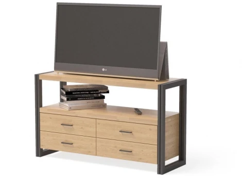 Тумба под TV Нео Лофт TVS-3 Дуб беленый шпон