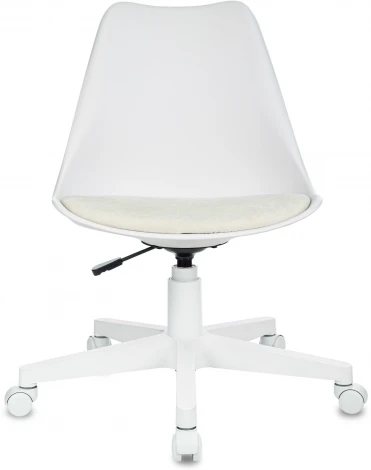 Кресло Бюрократ CH-W333 белый сиденье молочный Velvet 20 крестов. пластик пластик белый