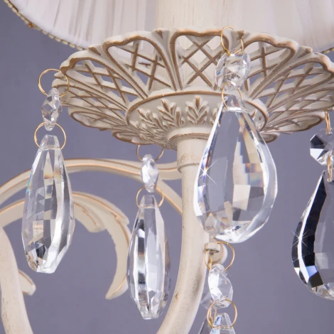 Бра Eurosvet 3637 3637/1 белый с золотом / прозрачный хрусталь (220V, хрусталь Strotskis, подвески)