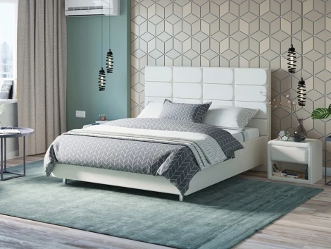 PROxSON Кровать Shapy без основания (Ткань: Рогожка Savana Milk (молочный)) 180x190