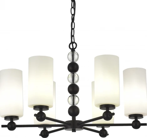 Подвесная люстра ST Luce SL2003 SL2003.403.06 черный/белый E27 6*40W (220V, на цепи)