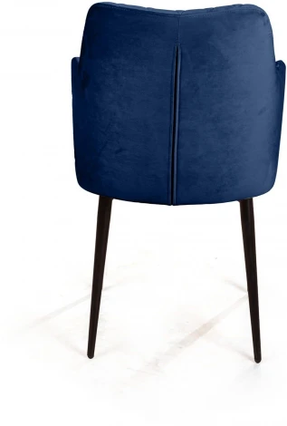 Стул с подлокотниками Hunt ромб, бархат синий 29 / чёрный конус Top Concept 75394