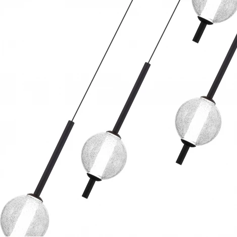 Подвесной светильник ST Luce Peek SL6120.403.04 Черный/Прозрачное кракелированное стекло LED 4*8,5W (220V, на проводе, шарики)