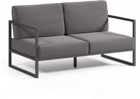 Comova Уличный 2-местный диван темно-серый с черным алюминиевым каркасом 150 см La Forma (ex Julia Grup) арт.146026