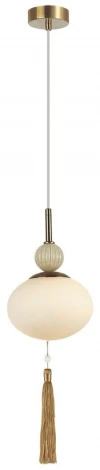 Подвесной светильник Lumion Gloriya 8272/1A латунь/бежевый/белый, металл/керамика/стекло Е14 1*40W 220V