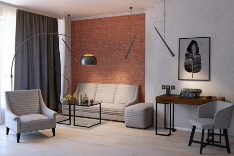 Стол рабочий R-Home Loft Дуб натур/Бетон