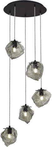 Подвесной светильник ST Luce Portici SL1175.403.05 Черный/Серо-зеленый E14 5*40W