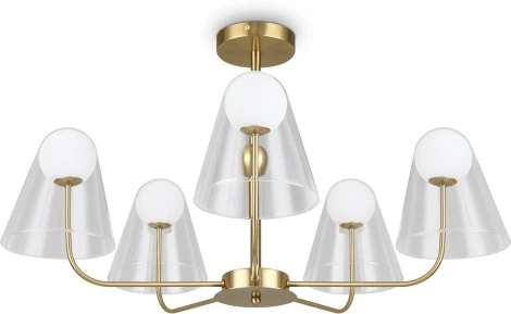 Потолочная люстра на штанге Freya Doublety FR5382PL-05BS (220V, шарики)