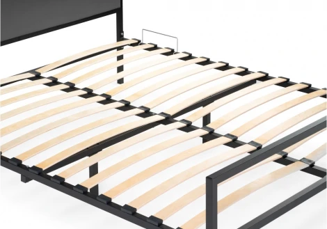 Двуспальная кровать Woodville Эгерт 160х200 черный / antracite 552923