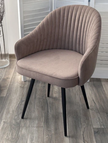 Стул ШЕЛЛ 360 град. поворот. цвет B5 Капучино, велюр / черный каркас M-City 64762