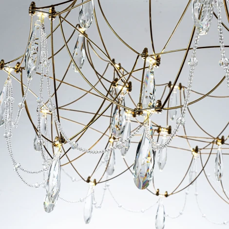 Подвесная люстра светодиодная хрустальная с пультом с регулировкой цветовой температуры Modelux MODELUX ML.5603.1000P BS