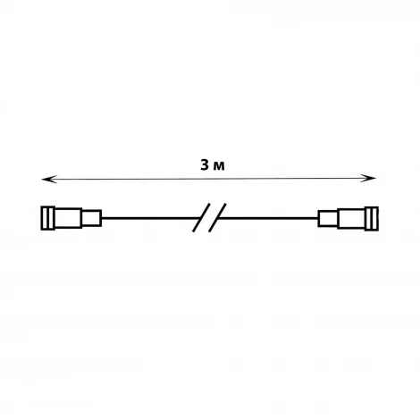 Удлинитель для гирлянд серии F90PRO 3м статика/мерцание IP67 белый Uniel UCX-F90 E/3M/WH