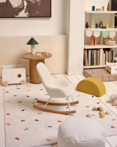 Кресло-качалка La Forma (ex Julia Grup) Joey (Белый/ Ясень,Сталь,Дерево,Фанера,Пена,Металл)