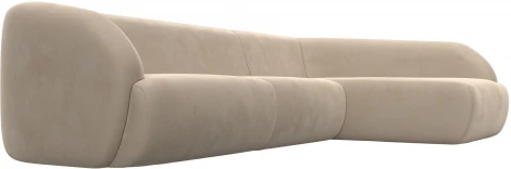 Диван угловой Лига-041 правый угол (Бежевый/Велюр) Лига Диванов арт.122186