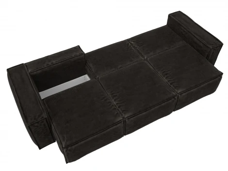 Диван прямой Лига-081 НПБ Лонг (ДСП/Пластик/Велюр/Коричневый) Лига Диванов 130141